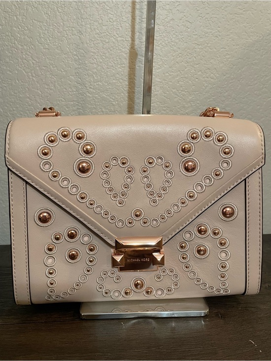 Michael Kors Handbags - Michael Kors Blush Pink Studded Leather Crossbody